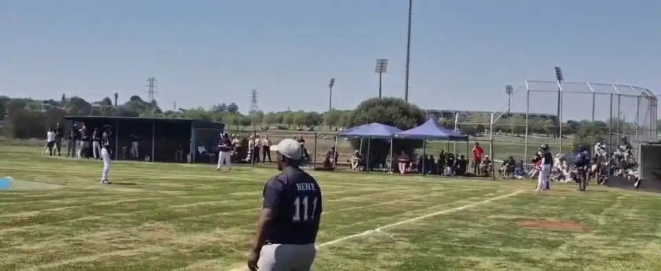 A Taipans batter at the plate during a school game