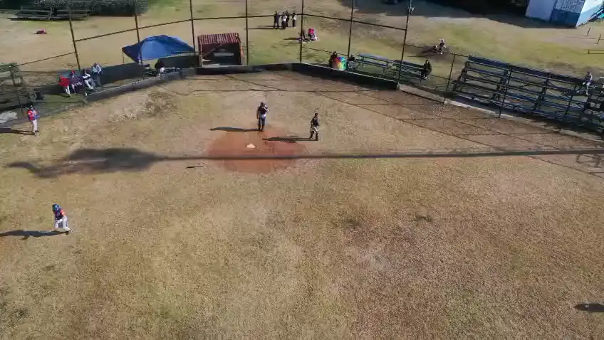 Aerial view of a pitcher on the mound during a game